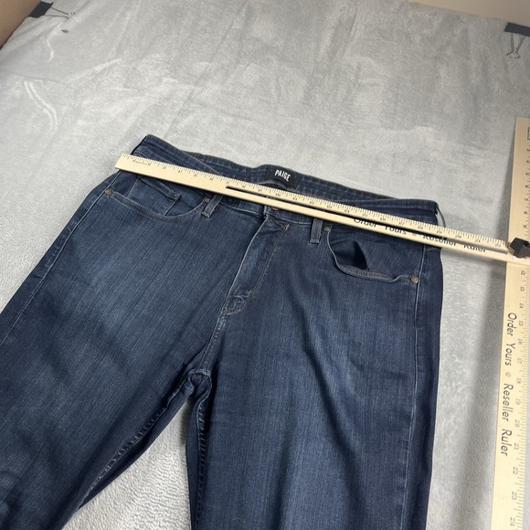 Paige Jeans Mens 38x30 Blue Federal Slim Straight Leg Stretch Dark Wash Denim - Picture 5 of 11